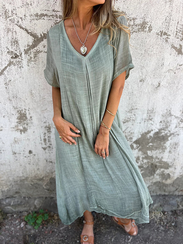 Violet | Loose-Fit V-Neck Dress