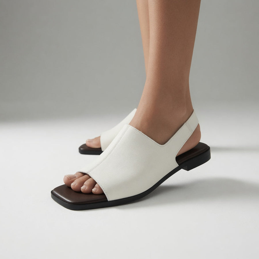 Séraphelle™ — Minimalist Elegant Square Toe Sandal with Low Heel