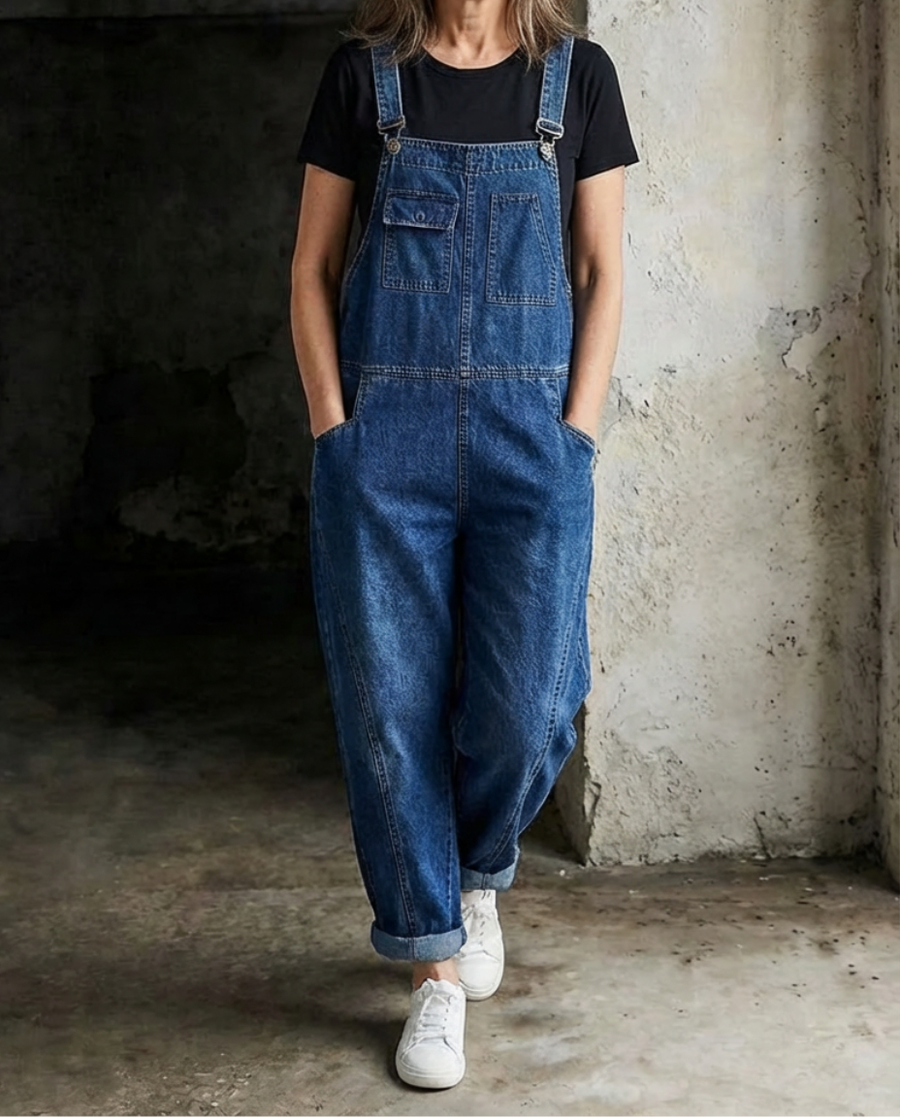 Jade | Relaxed Fit Denim Bib Overalls