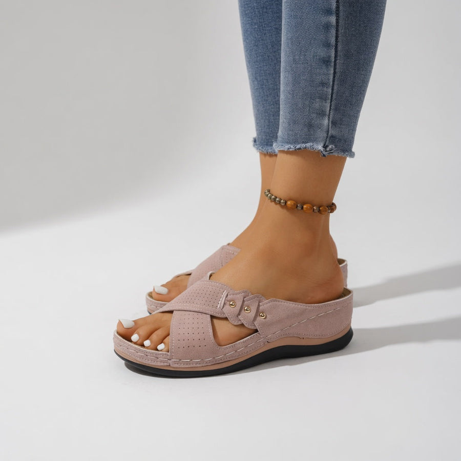 Raphaëlle™ — Chic Cross-Strap Sandals for Ultimate Comfort