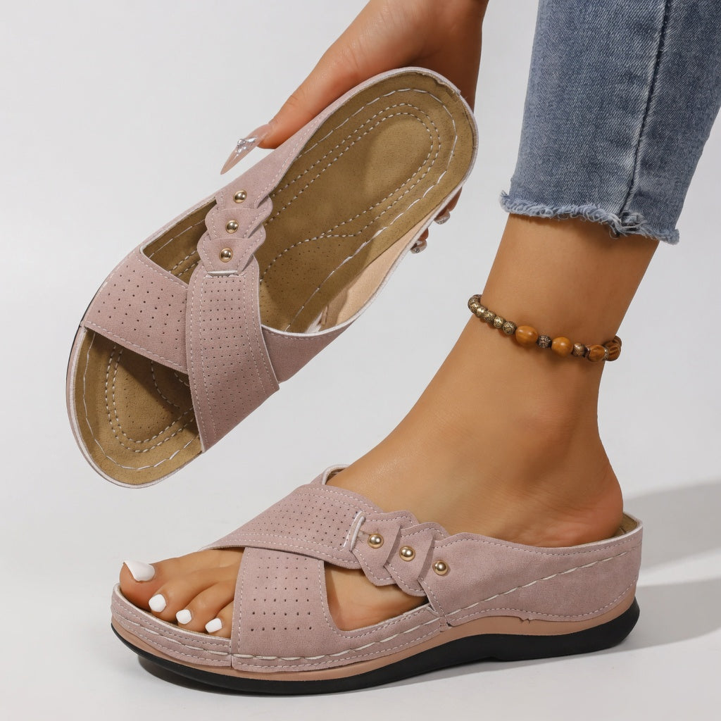 Raphaëlle™ — Chic Cross-Strap Sandals for Ultimate Comfort