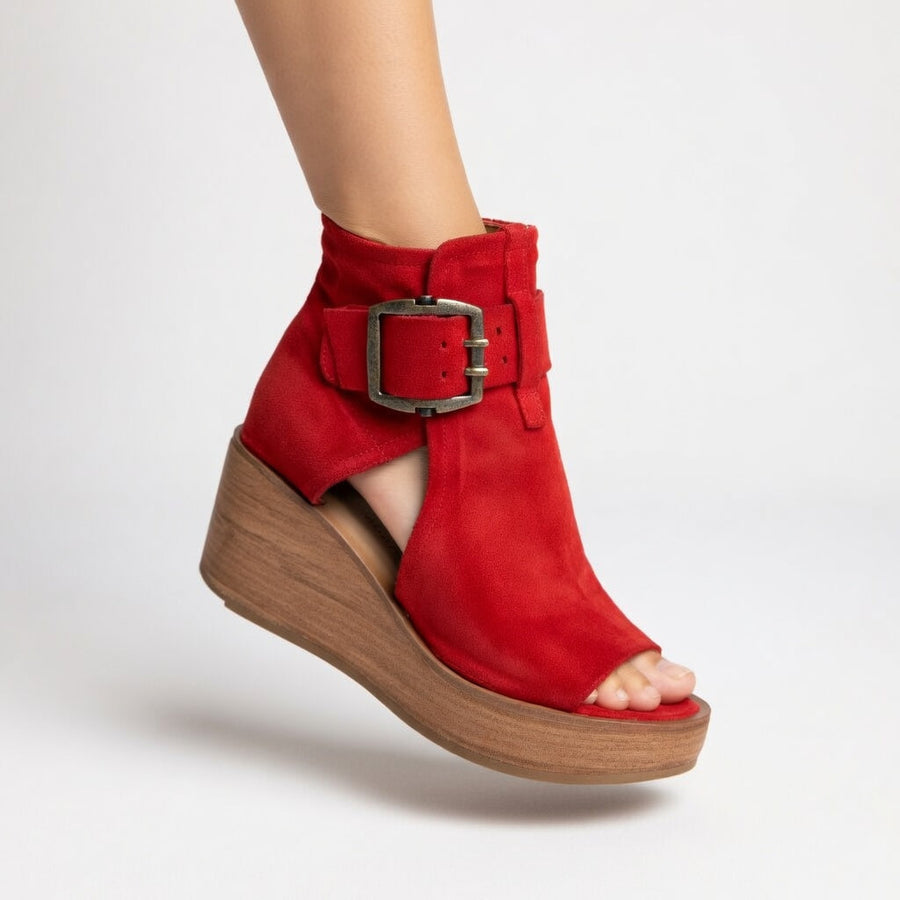 Orélisse™ - Stylish Open-Toe Wedge Ankle Boots