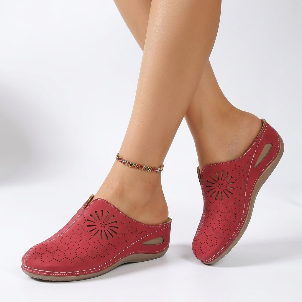 Floralie™ - Floral Cutout Mules for Everyday Comfort