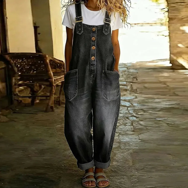 Saylor | Retro-Inspired Soft Denim Overalls with Adjustable Straps