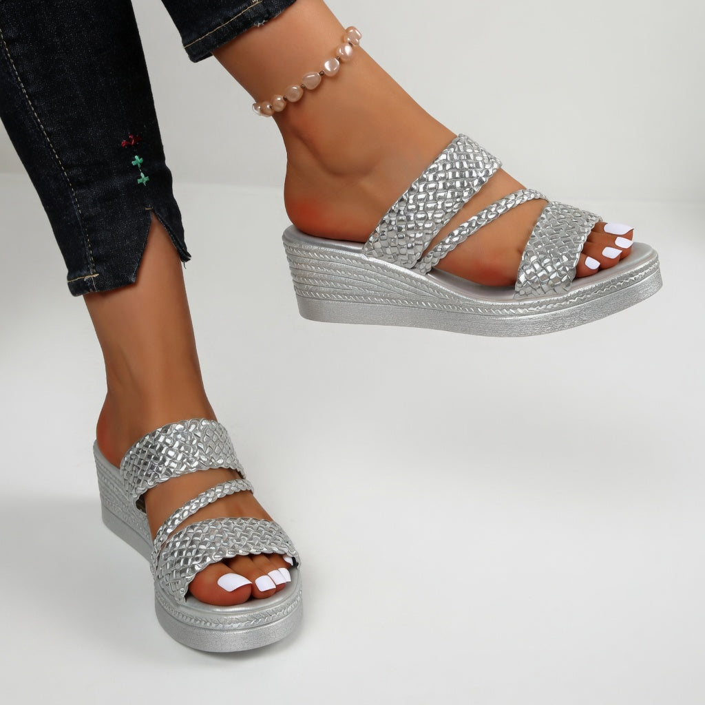 Tresseline™ — Colorful Woven Wedge Mules for a Bright Summer