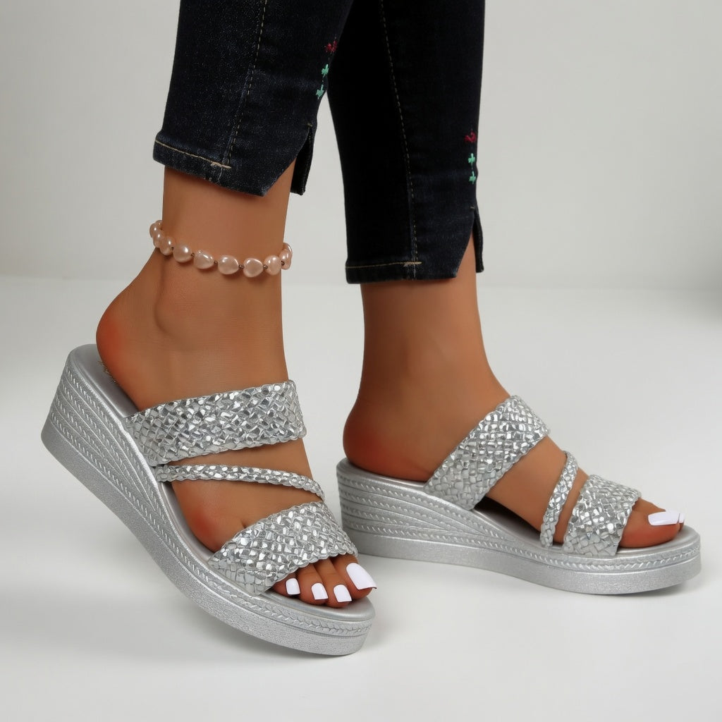 Tresseline™ — Colorful Woven Wedge Mules for a Bright Summer