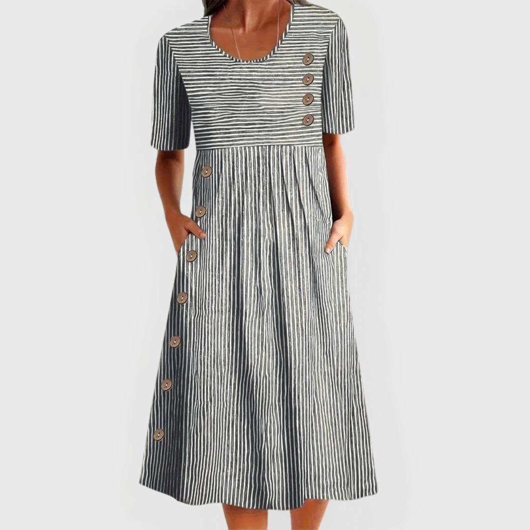 Striped Midi Dress by Wanda