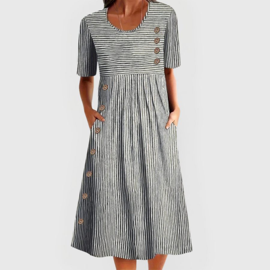 Striped Midi Dress by Wanda