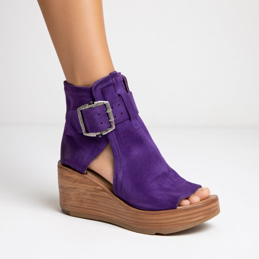 Orélisse™ - Stylish Open-Toe Wedge Ankle Boots