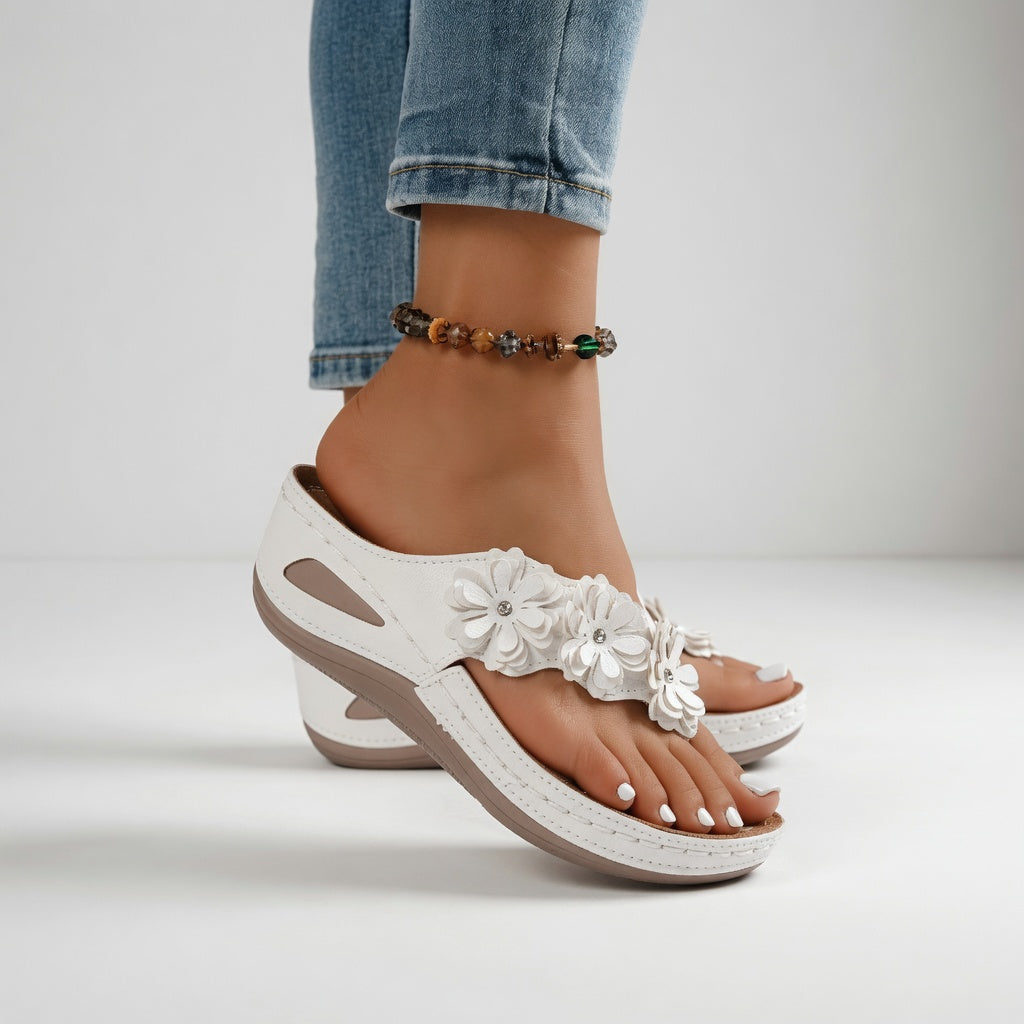 Mauveline™ Floral Wedge Sandals – Embrace Summer Comfort