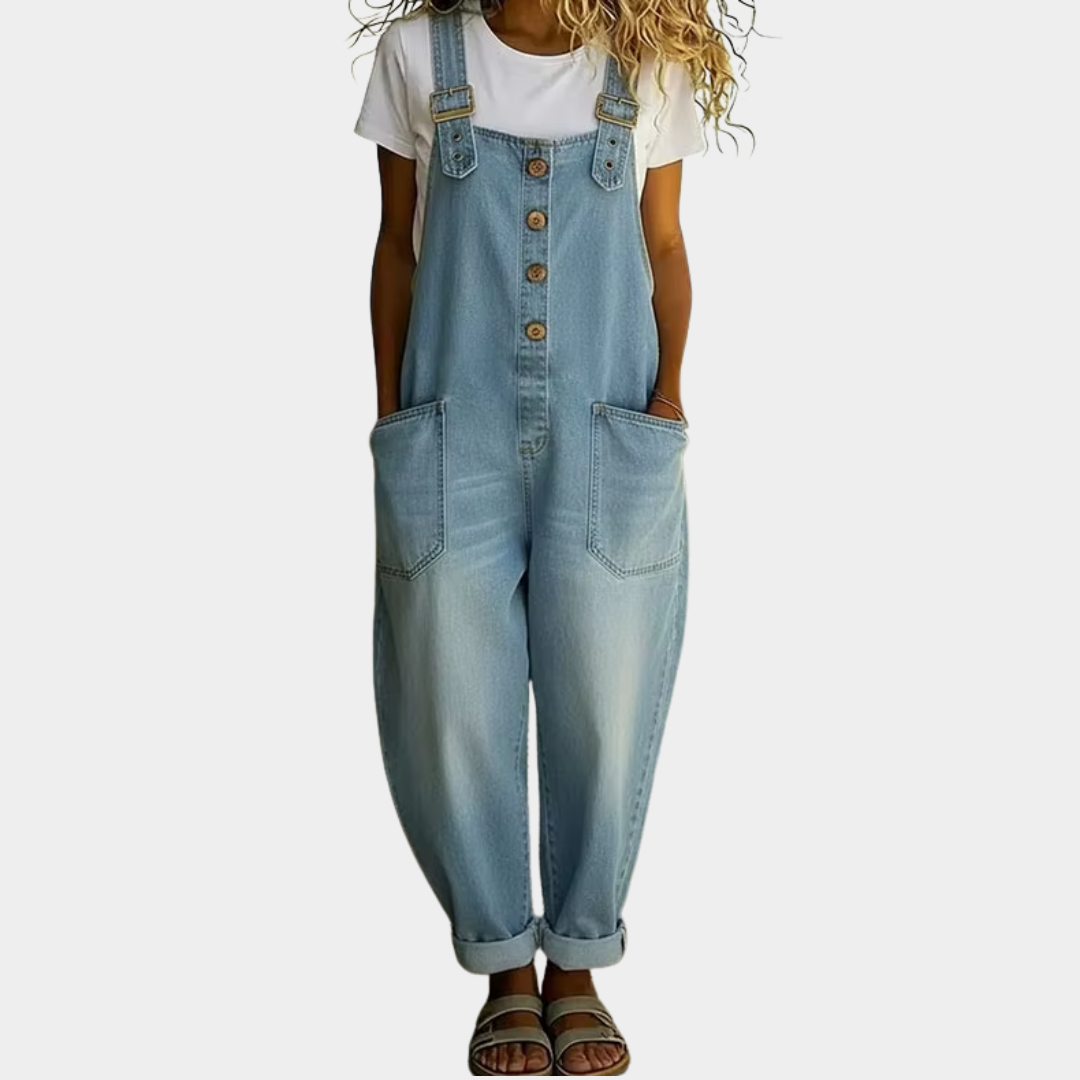 Saylor | Retro-Inspired Soft Denim Overalls with Adjustable Straps