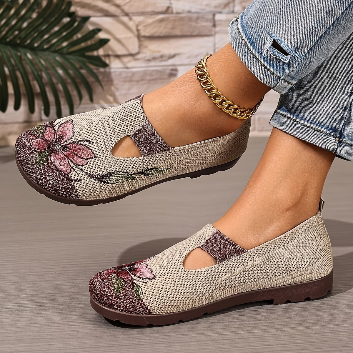 Rosalie™ — Chic Ergonomic Ballet Flats Featuring a Floral Design