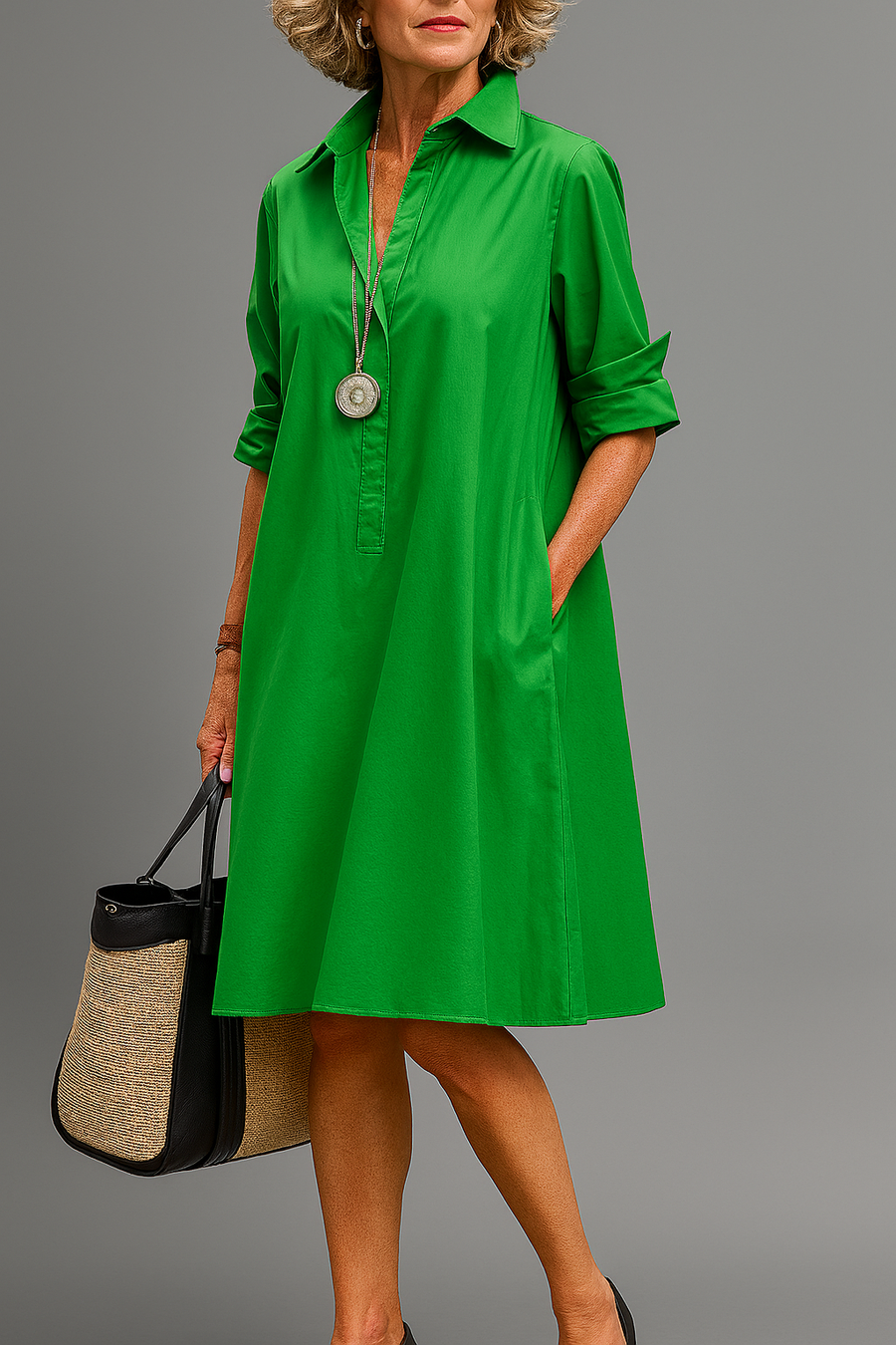 Isabella™ | Elegant Silk Midi Dress for Graceful Style