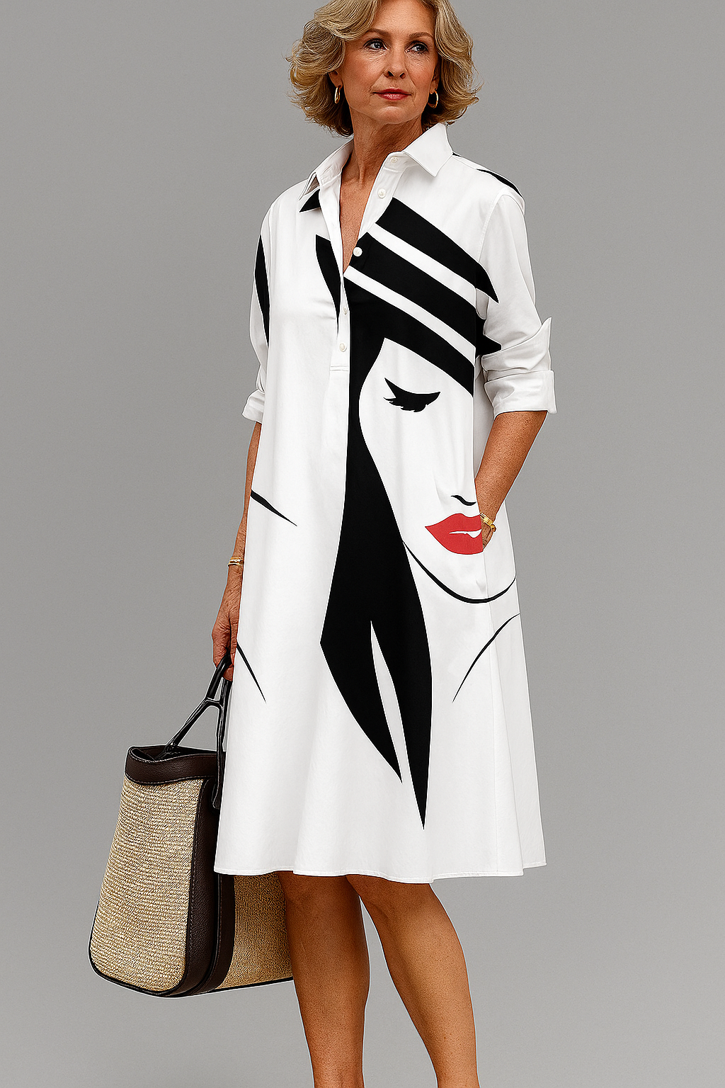 Yvette - Stylish Cotton Midi Dress