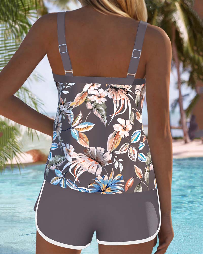 Evie | Floral U-Neck Tankini
