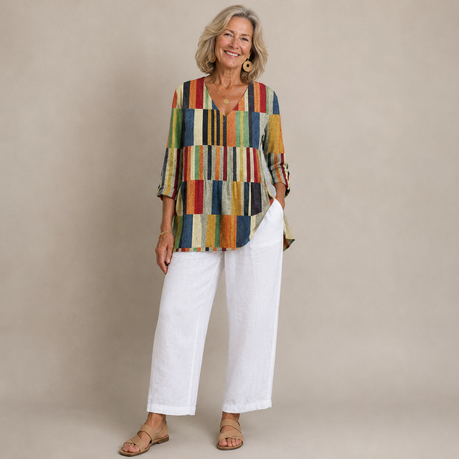 Chloe | V-Neck Long Blouse