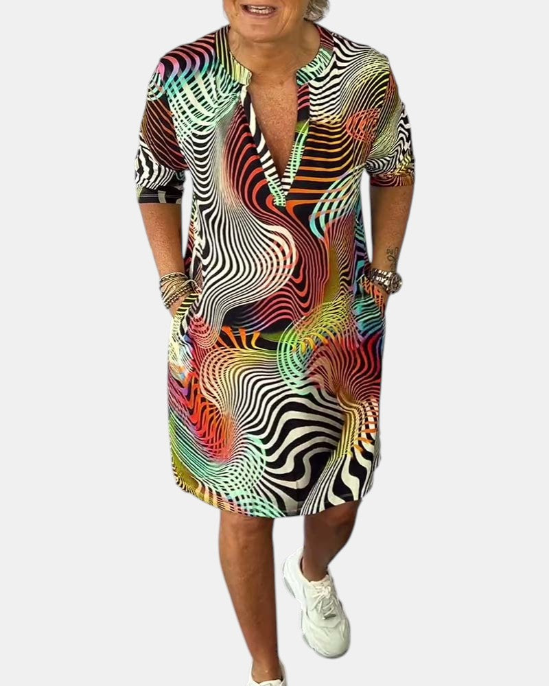 Jessica™ | Vibrant V-Neck Dress