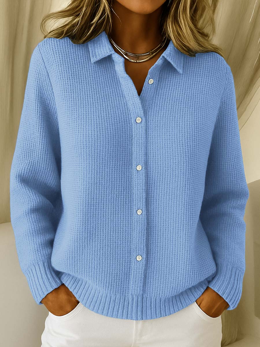 Camille™ | Textured Knit Button-Down Cardigan