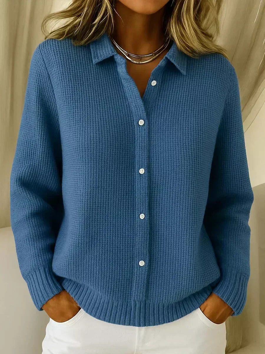 Camille™ | Textured Knit Button-Down Cardigan