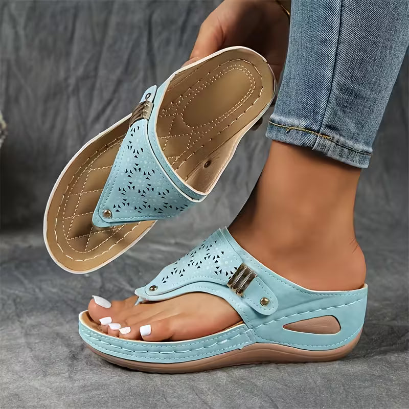 Hayley - Cozy Wedge Sandals for Ultimate Comfort