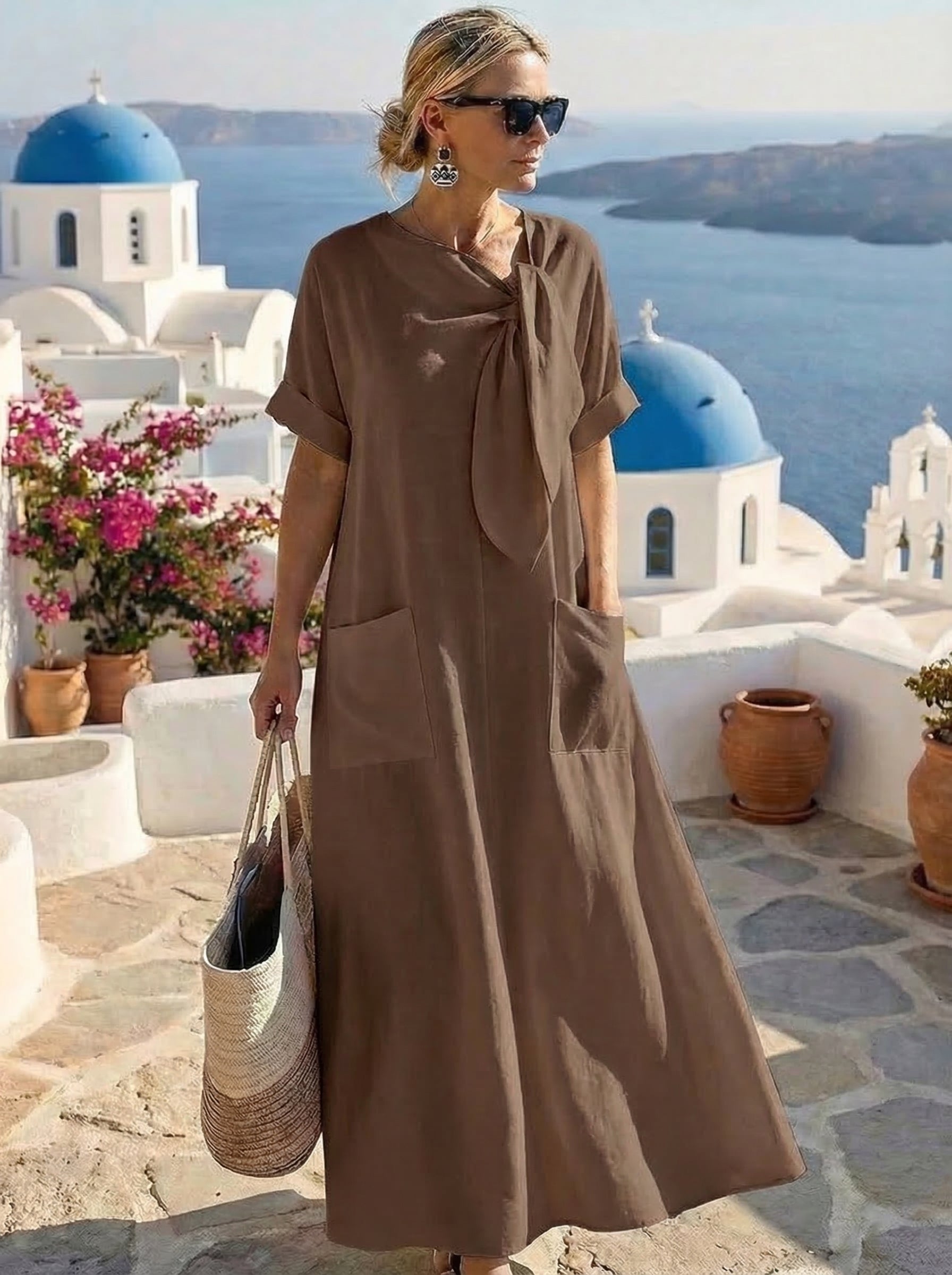 Fleur™ Chic Dress Featuring Convenient Pockets