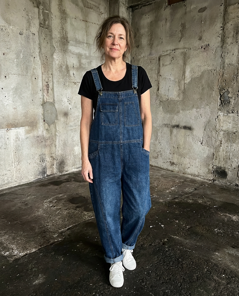 Jade | Relaxed Fit Denim Bib Overalls