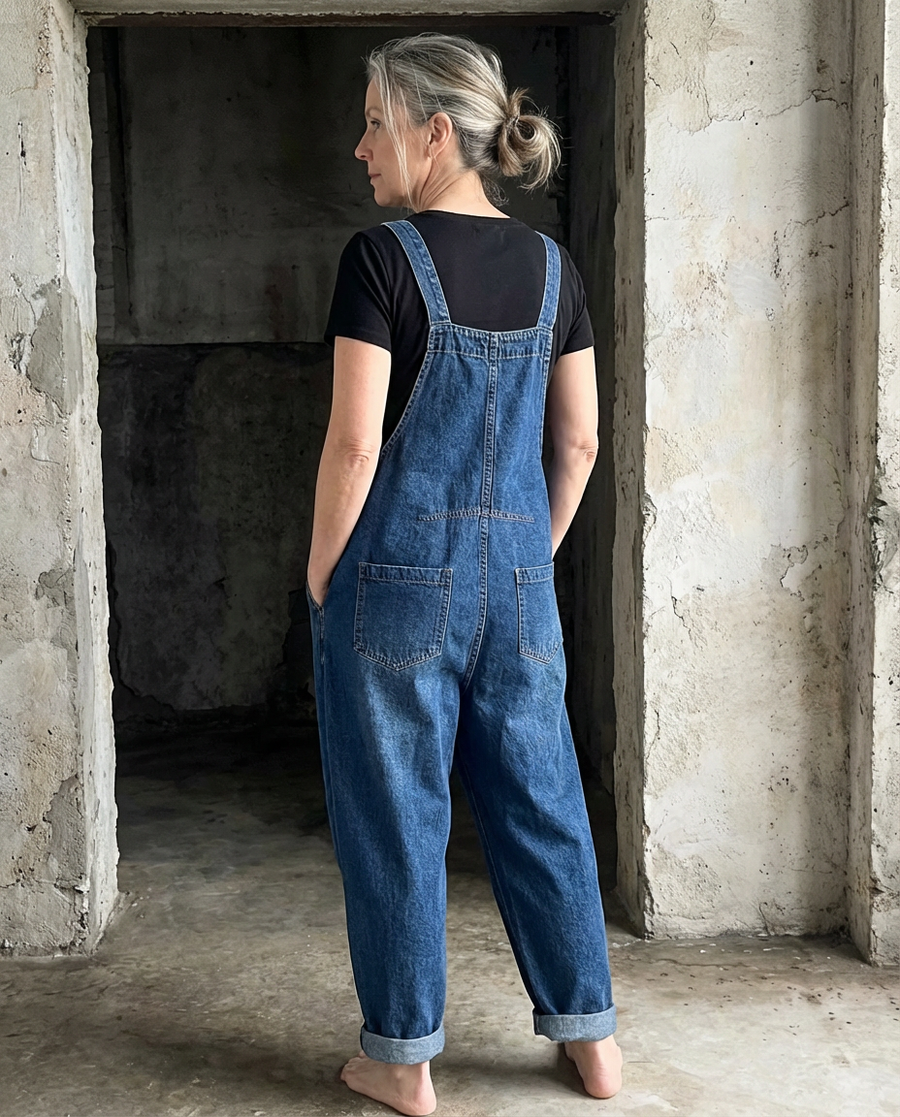 Jade | Relaxed Fit Denim Bib Overalls