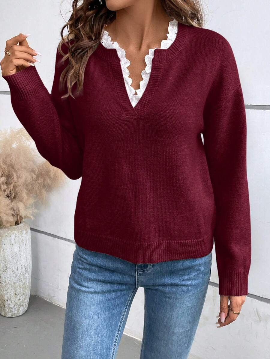 Ghislaine |  Elegant V-Neck Jumper