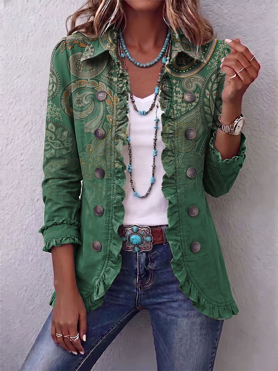 Jemara™ | Boho Paisley Ruffled Jacket