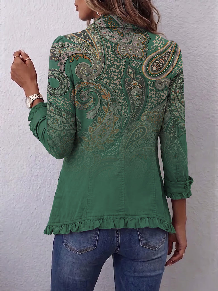 Jemara™ | Boho Paisley Ruffled Jacket