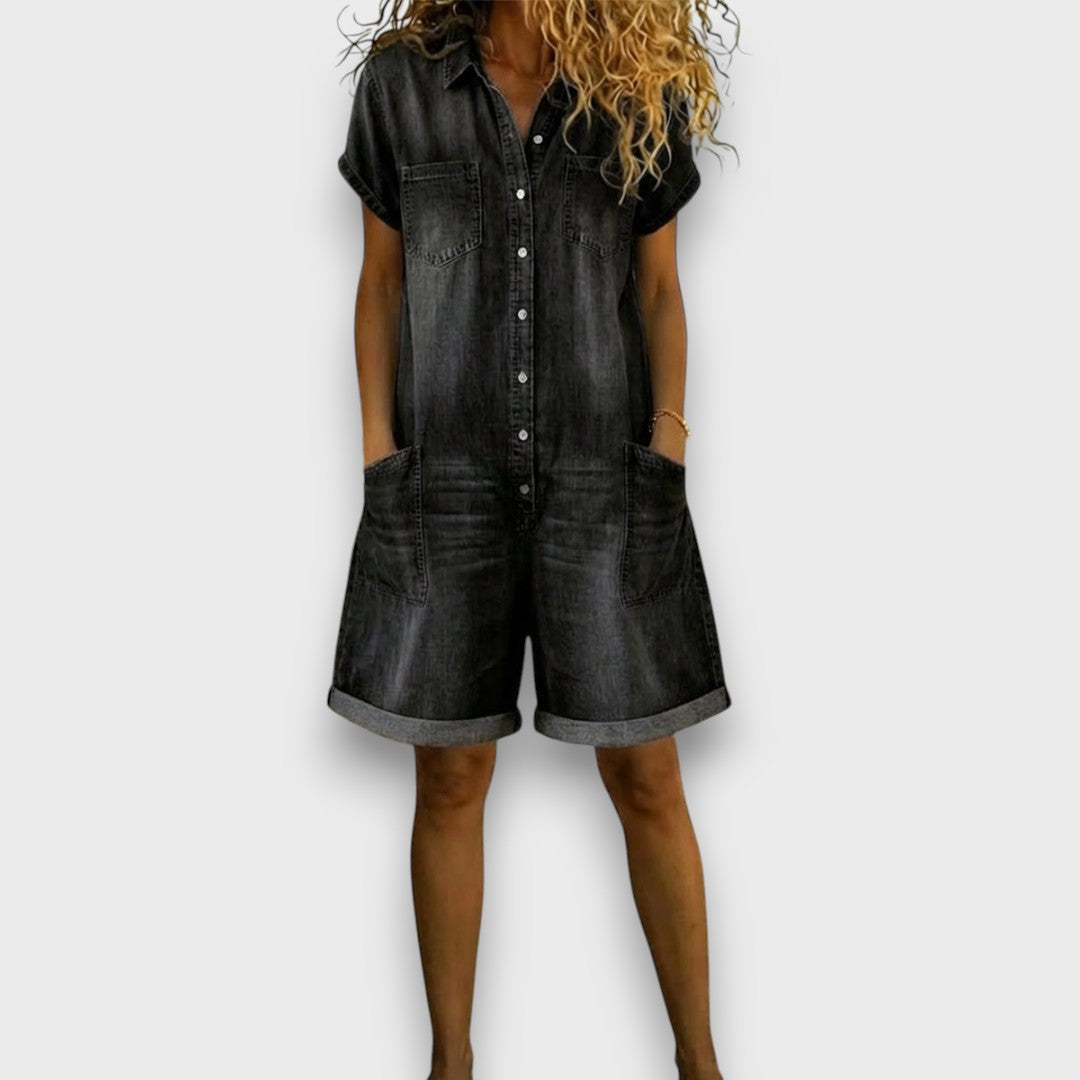 Sophie | Vintage-Inspired Relaxed Fit Short Overalls