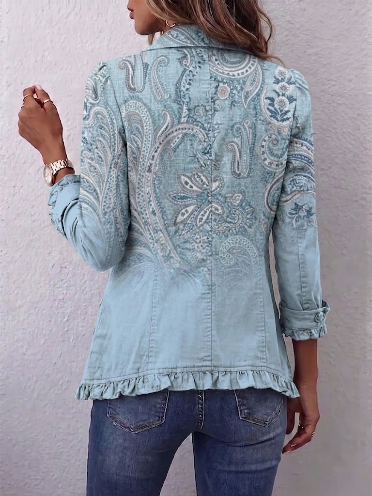 Estrella™ | Retro Paisley Ruffled Jacket