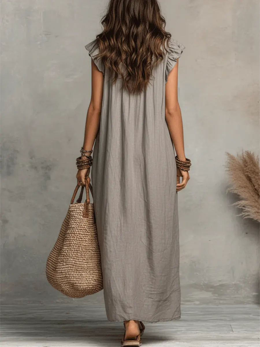 Camellia | Long Linen & Cotton Bohemian Dress