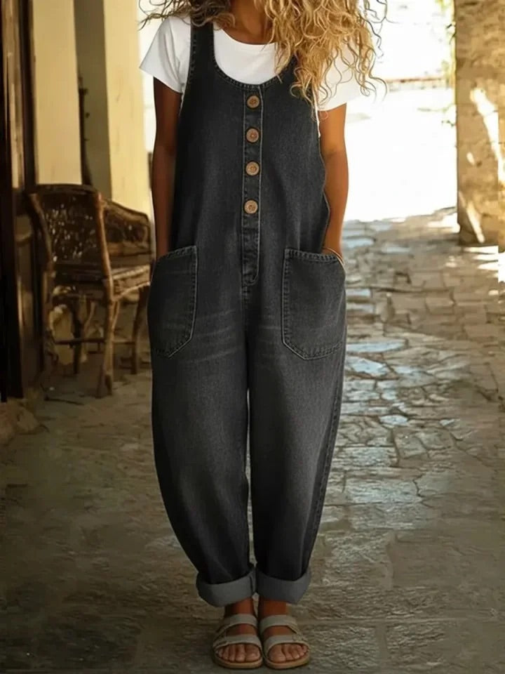 Saylor | Retro Washed Cotton Denim Overalls