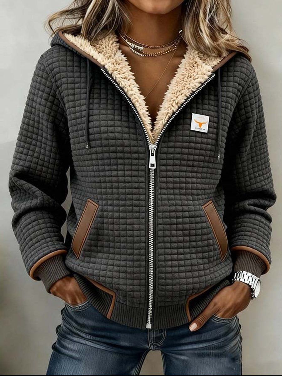 Naomi | Women's Sherpa-Lined Quilted Jacket Full-Zip Hooded Fleece