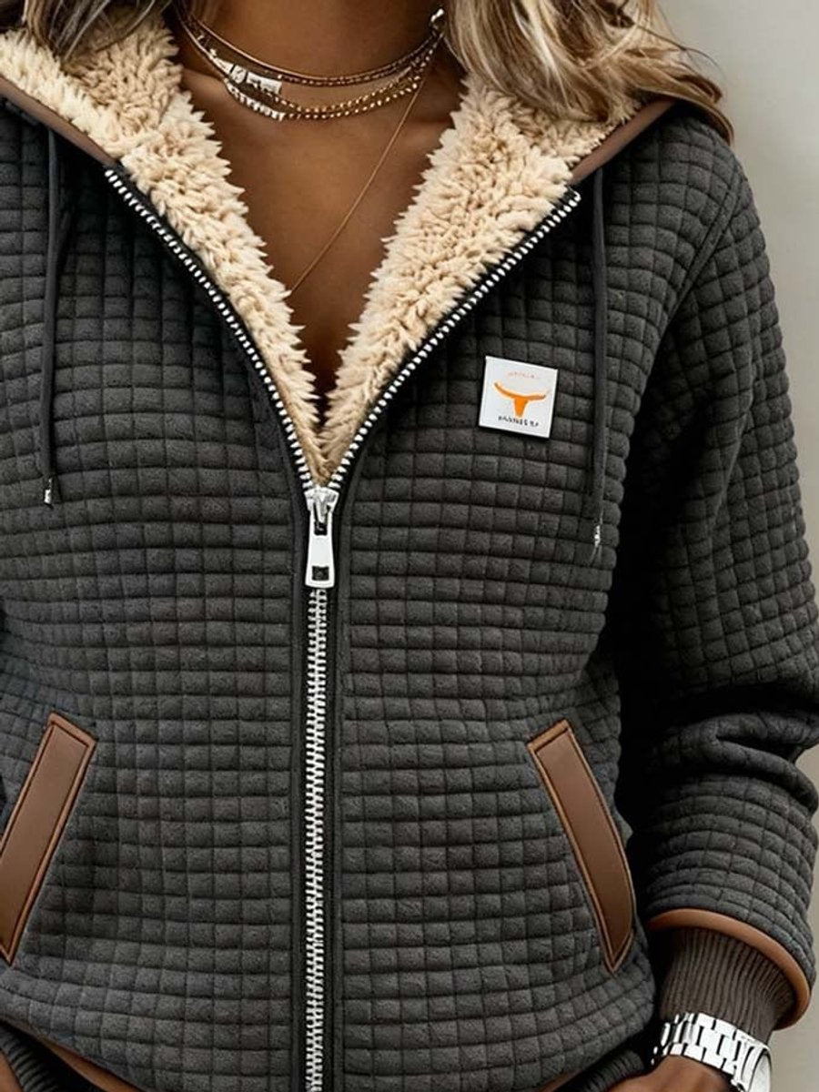 Naomi | Women's Sherpa-Lined Quilted Jacket Full-Zip Hooded Fleece