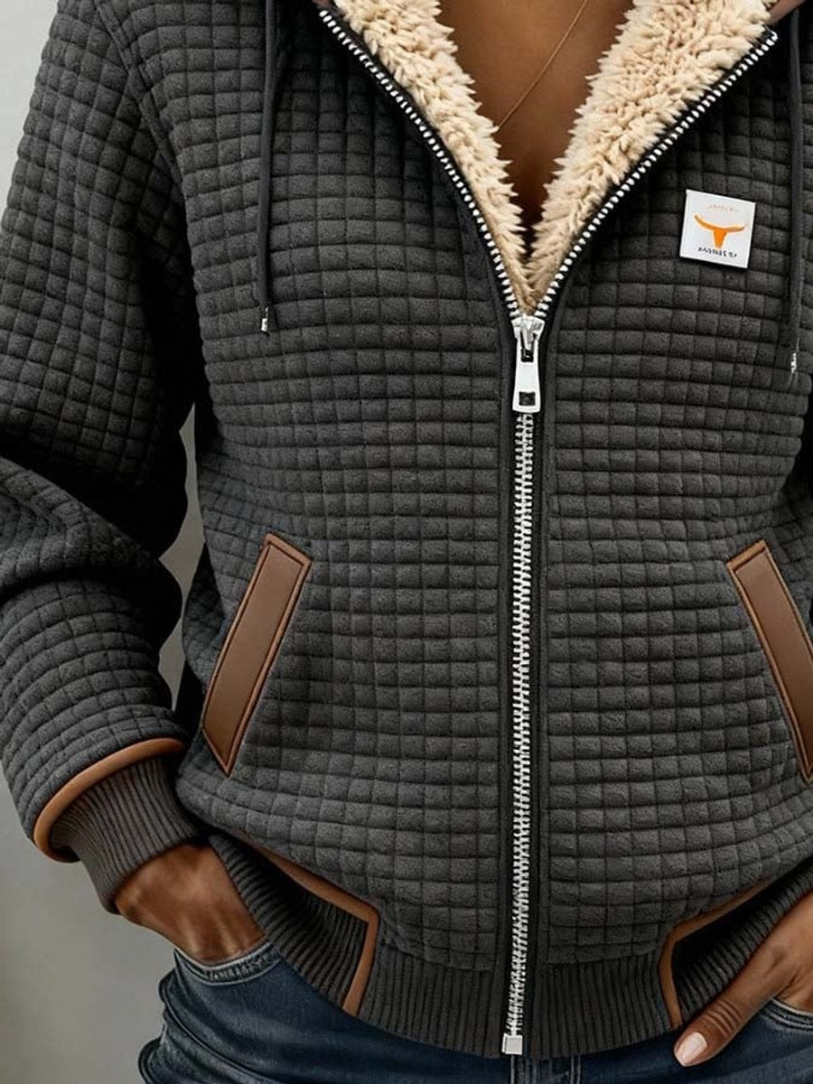 Naomi | Women's Sherpa-Lined Quilted Jacket Full-Zip Hooded Fleece